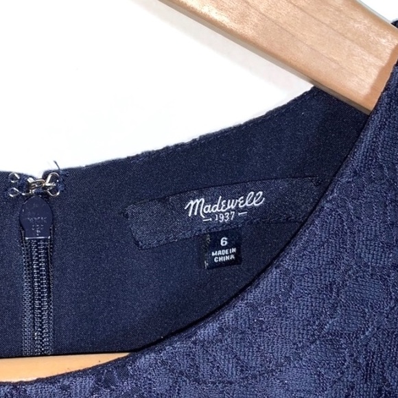 Madewell Navy Blue Lace Floral Sheer Sleeves Dress - Picture 7 of 7